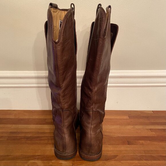 Frye Paige Tall Brown Leather Pull On  Riding Boots Women's Size 7.5B - Picture 3 of 13